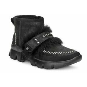 Ugg Fluff Punk UGGPure And Lamb Fur Suede Ankle Boots Fleece Black Size 5